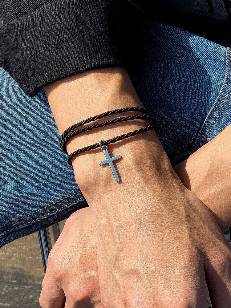 Ethnic Style Multi Layer Woven Cross Bracelets - Image 4
