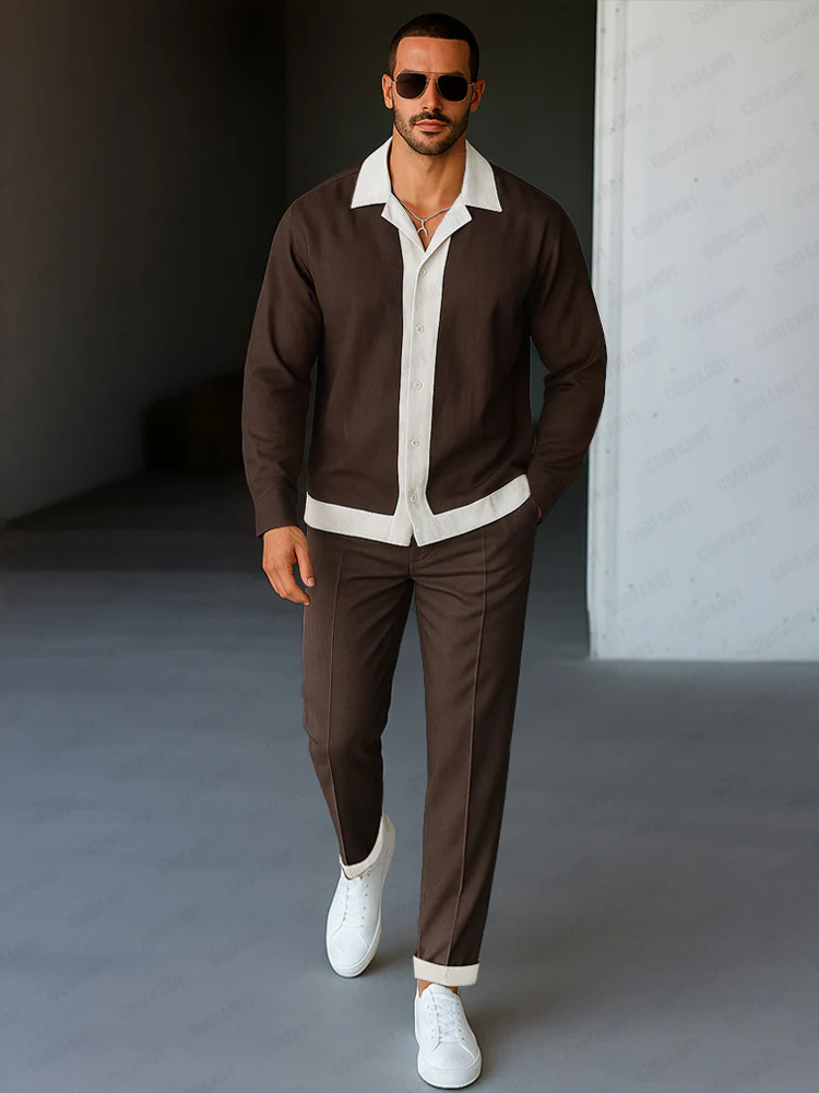 Everyday Casual Color Block Matching Set