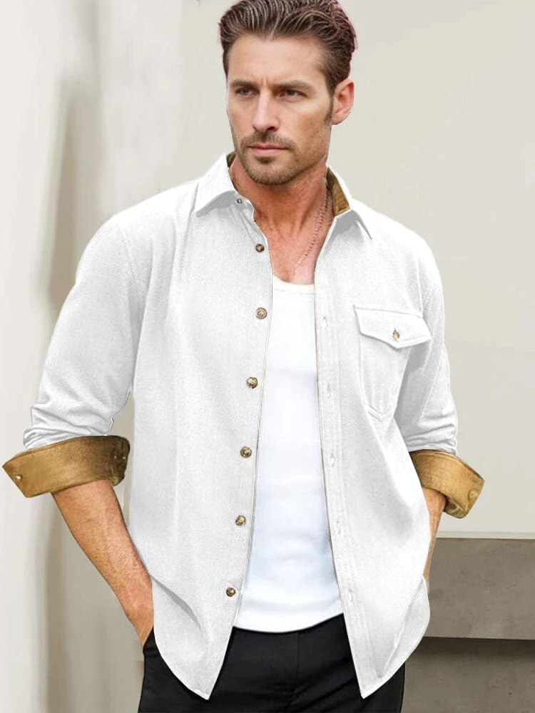 Everyday Ease Suede Patchwork Shirt - Image 10