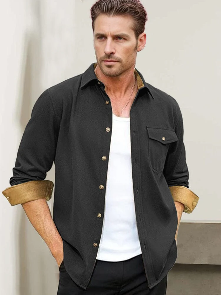 Everyday Ease Suede Patchwork Shirt - Image 3