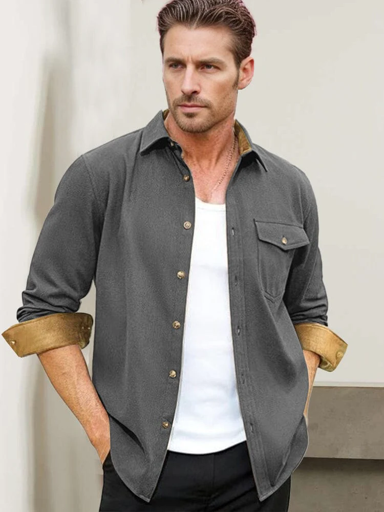 Everyday Ease Suede Patchwork Shirt - Image 5