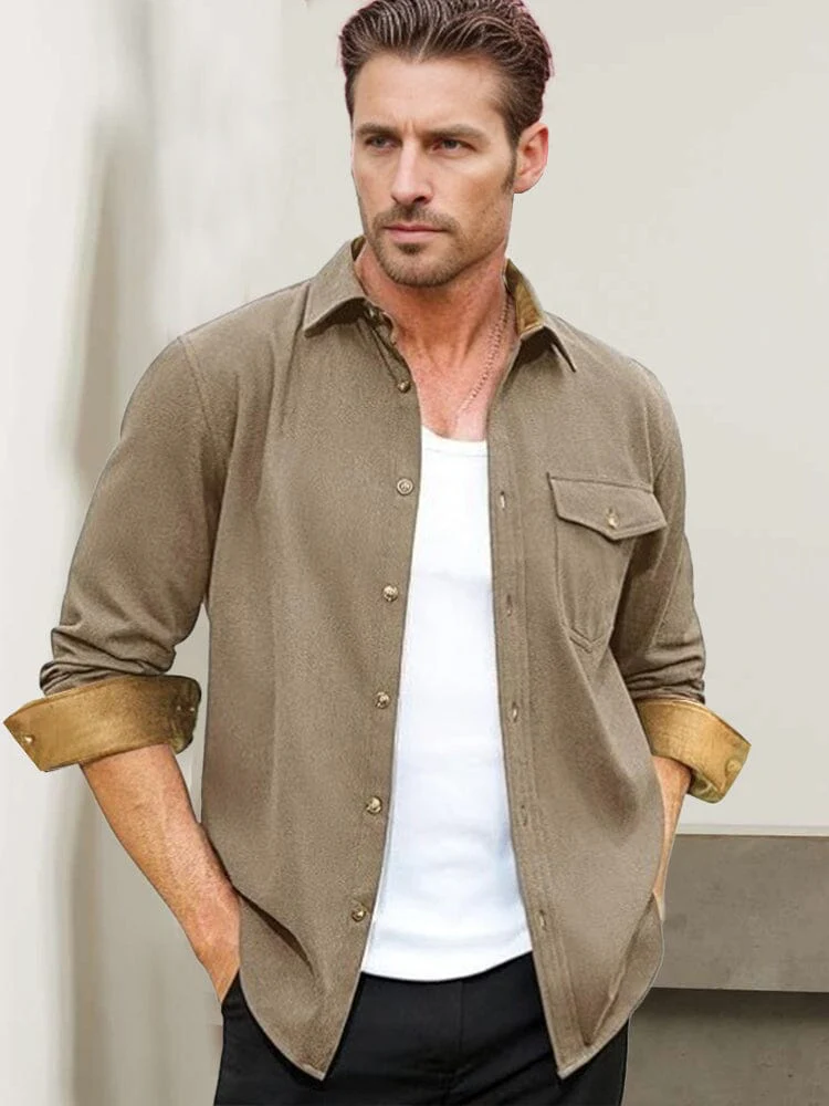 Everyday Ease Suede Patchwork Shirt - Image 6
