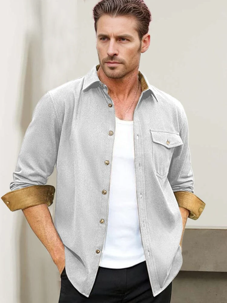 Everyday Ease Suede Patchwork Shirt - Image 8