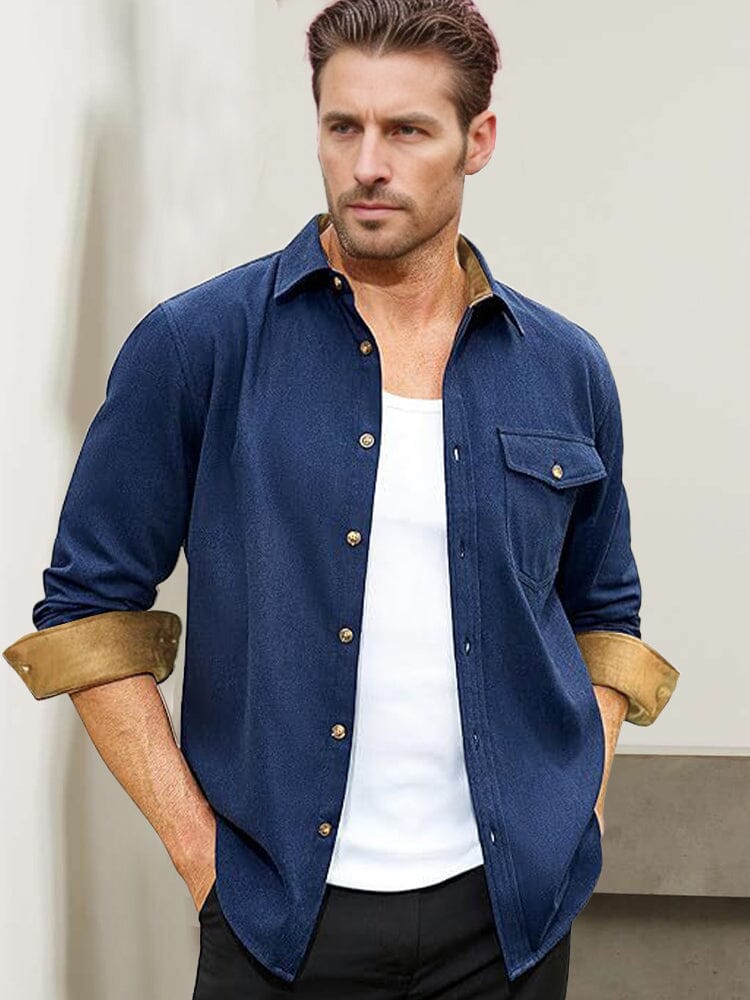 Everyday Ease Suede Patchwork Shirt - Image 9
