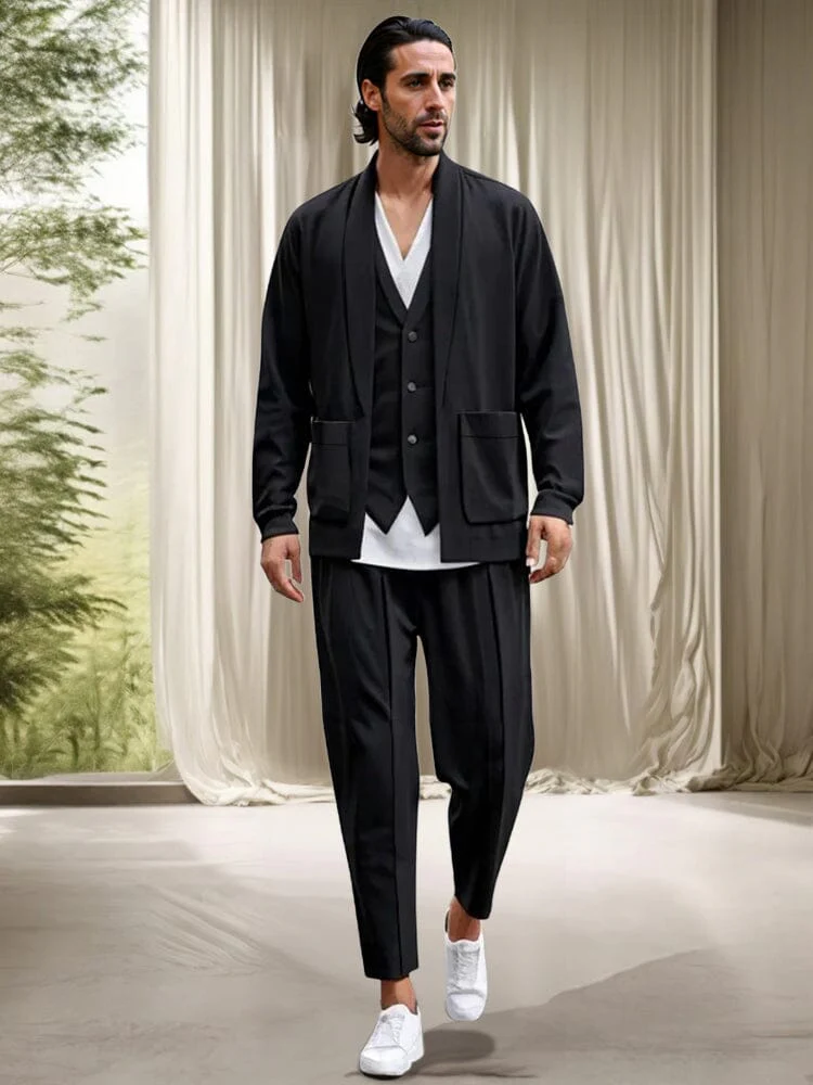 Fake Two-Piece Outerwear and Pants Set - Image 2