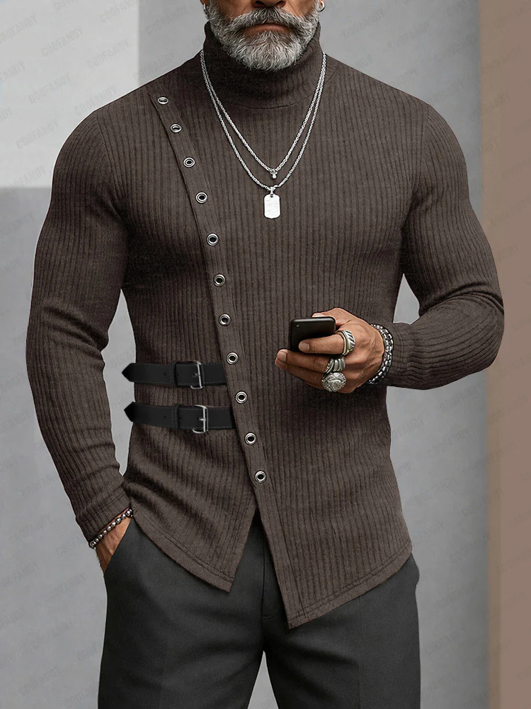 Fashion Designer Asymmetric Knit Undershirt - Image 3