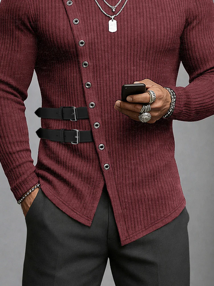 Fashion Designer Asymmetric Knit Undershirt - Image 7