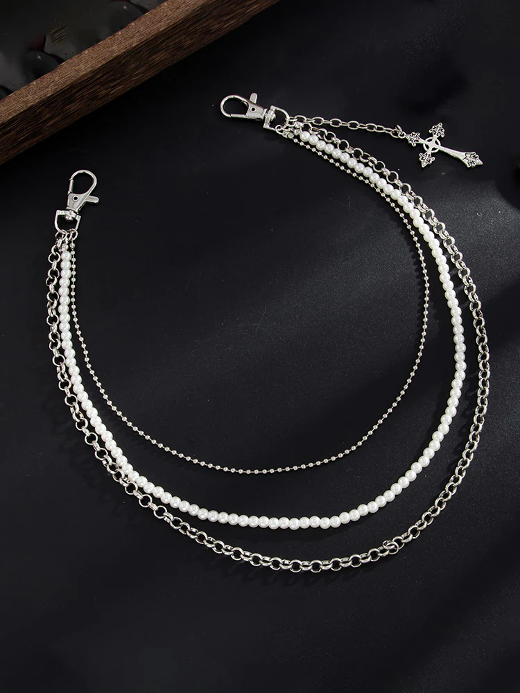 Fashion Double Layer Cross Pendant Pants Chain - Image 13