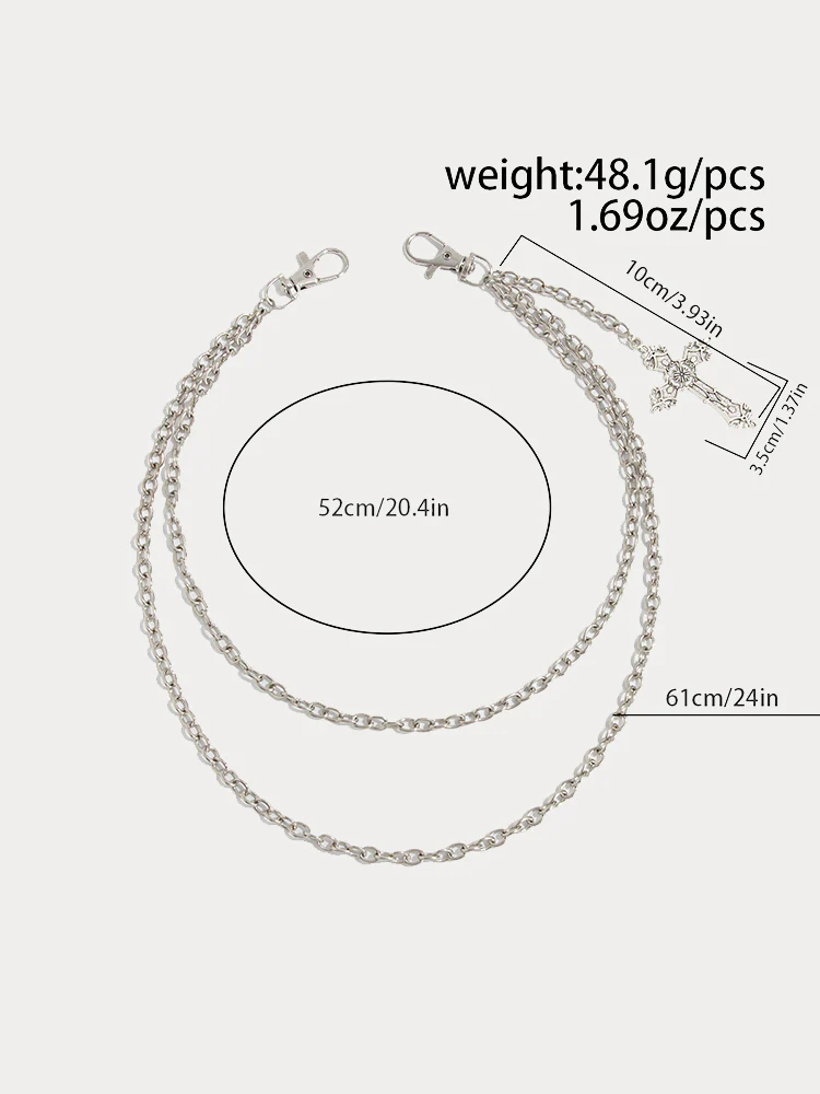 Fashion Double Layer Cross Pendant Pants Chain - Image 15