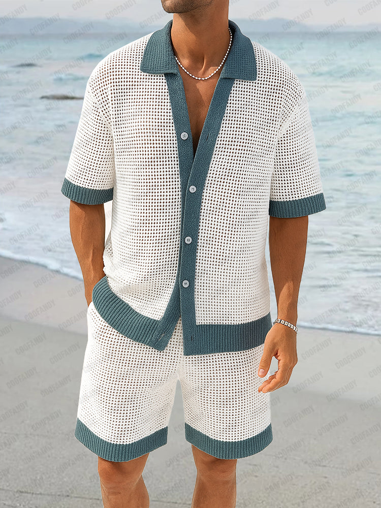 Fashion Knit Mesh Color-Blocking Set