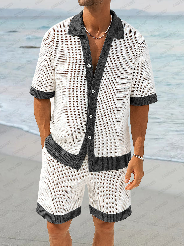 Fashion Knit Mesh Color-Blocking Set - Image 2