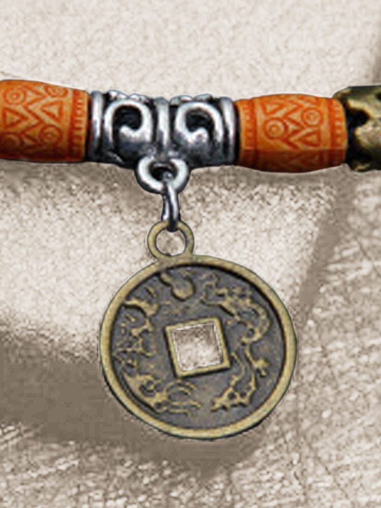 Faux Turquoise Bead Coin Pendant Accessory - Image 4