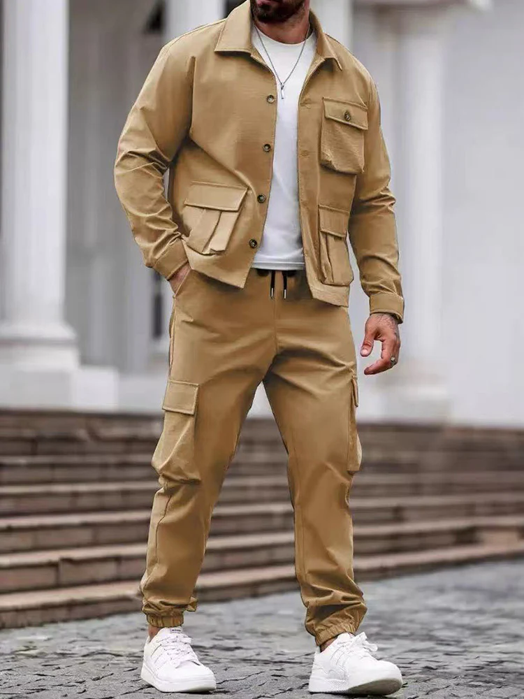 Functional Multi-Pocket Cargo Jacket Pants Set - Image 2