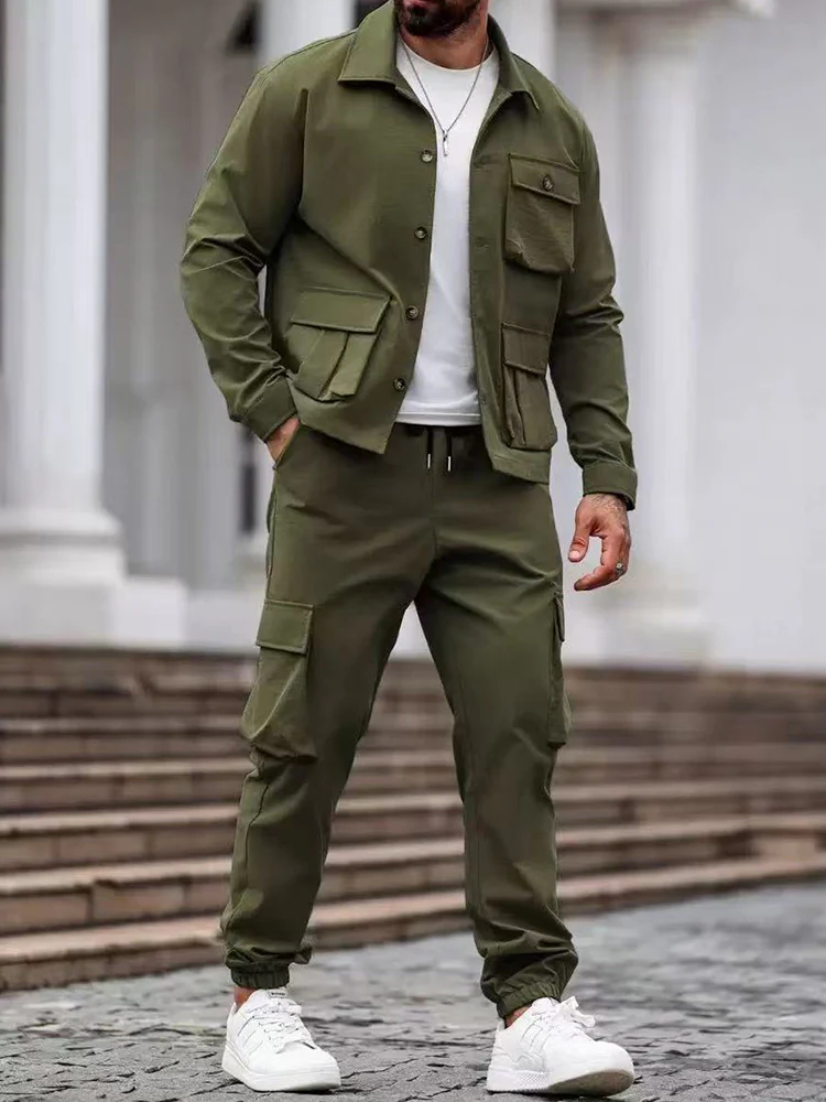 Functional Multi-Pocket Cargo Jacket Pants Set - Image 3