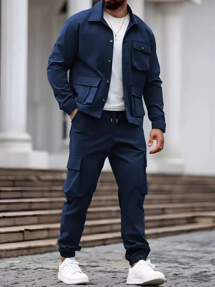 Functional Multi-Pocket Cargo Jacket Pants Set - Image 5