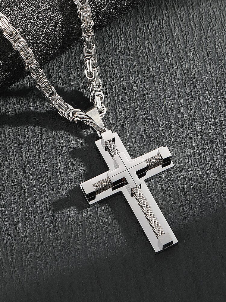 Gothic Alloy Cross Pendant Necklace - Image 2