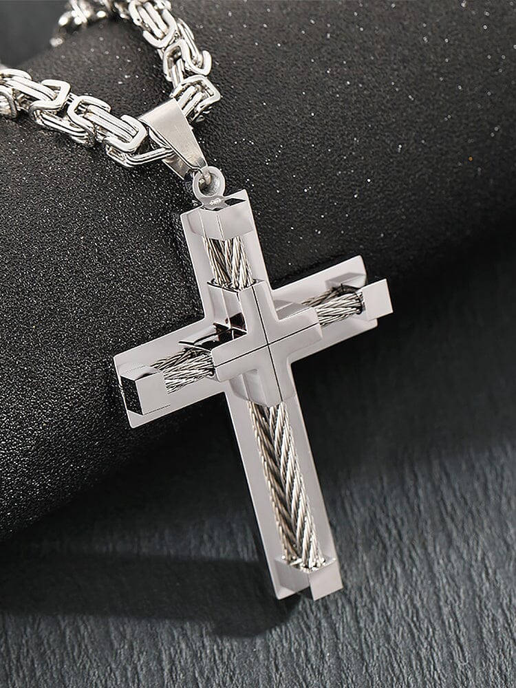 Gothic Alloy Cross Pendant Necklace - Image 6
