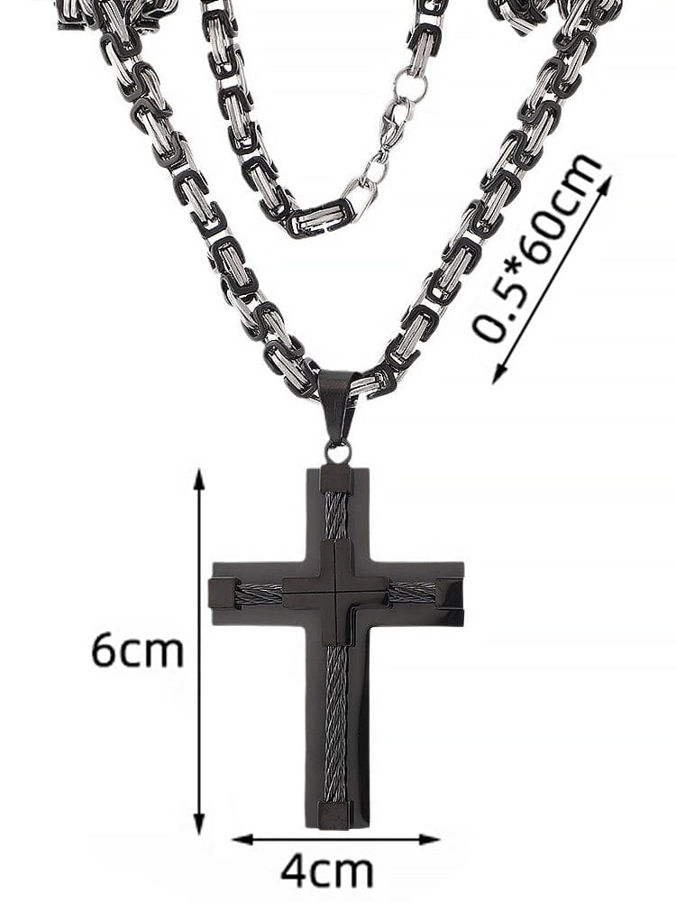 Gothic Alloy Cross Pendant Necklace - Image 8