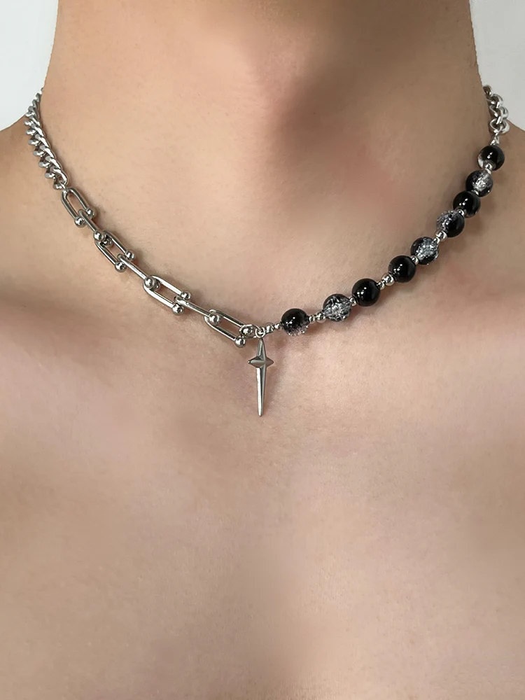 Gothic Punk Star Bead Pendant Necklace - Image 11
