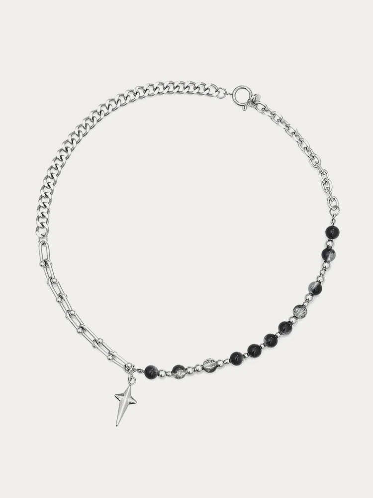 Gothic Punk Star Bead Pendant Necklace - Image 2