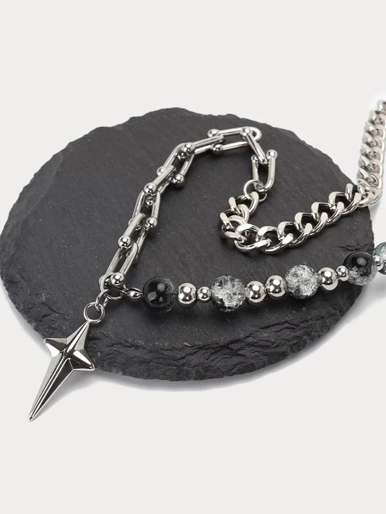 Gothic Punk Star Bead Pendant Necklace - Image 6
