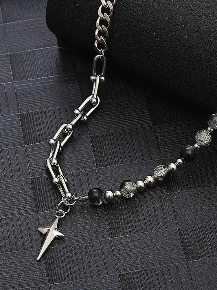 Gothic Punk Star Bead Pendant Necklace - Image 7