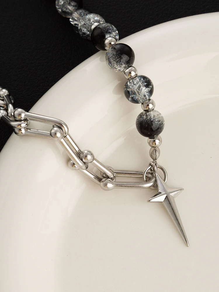 Gothic Punk Star Bead Pendant Necklace - Image 8