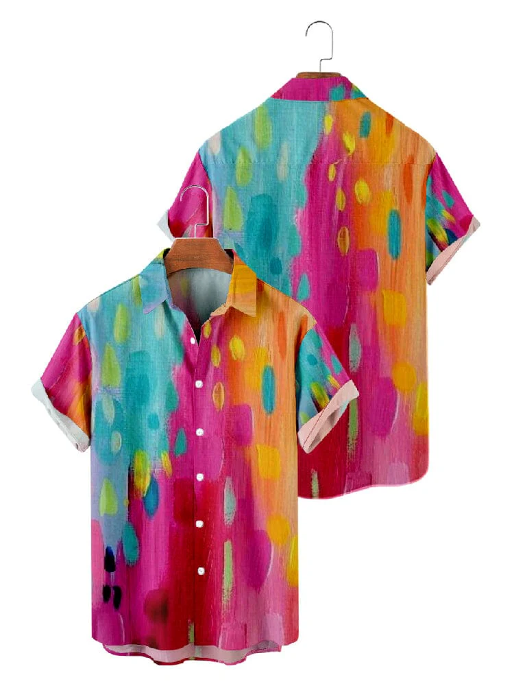 Graffiti Painted Cotton Linen Shirt - Image 12
