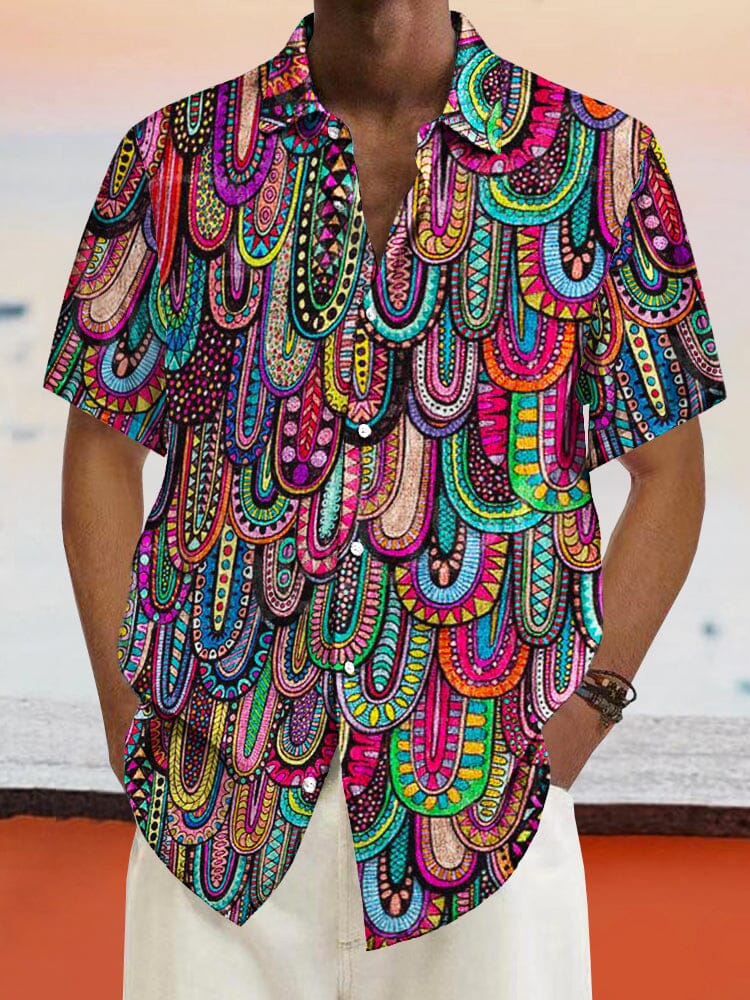 Graffiti Painted Cotton Linen Shirt - Image 7