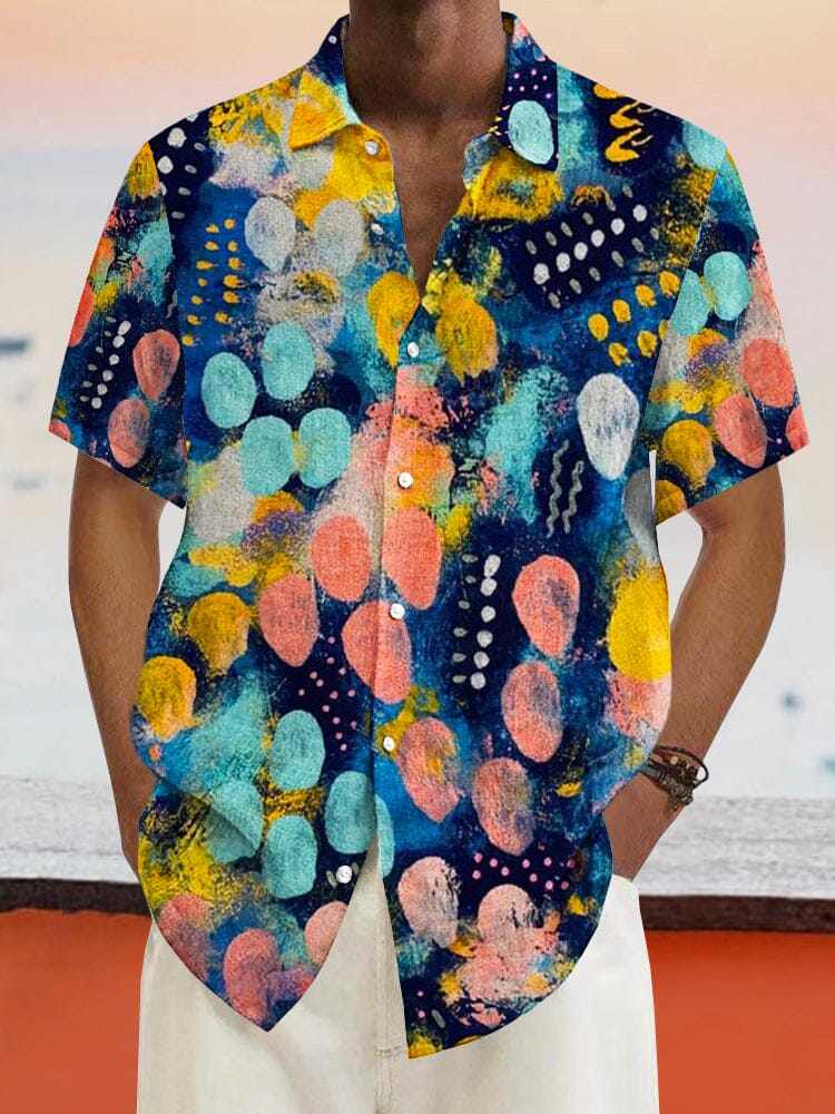 Graffiti Painted Cotton Linen Shirt - Image 8