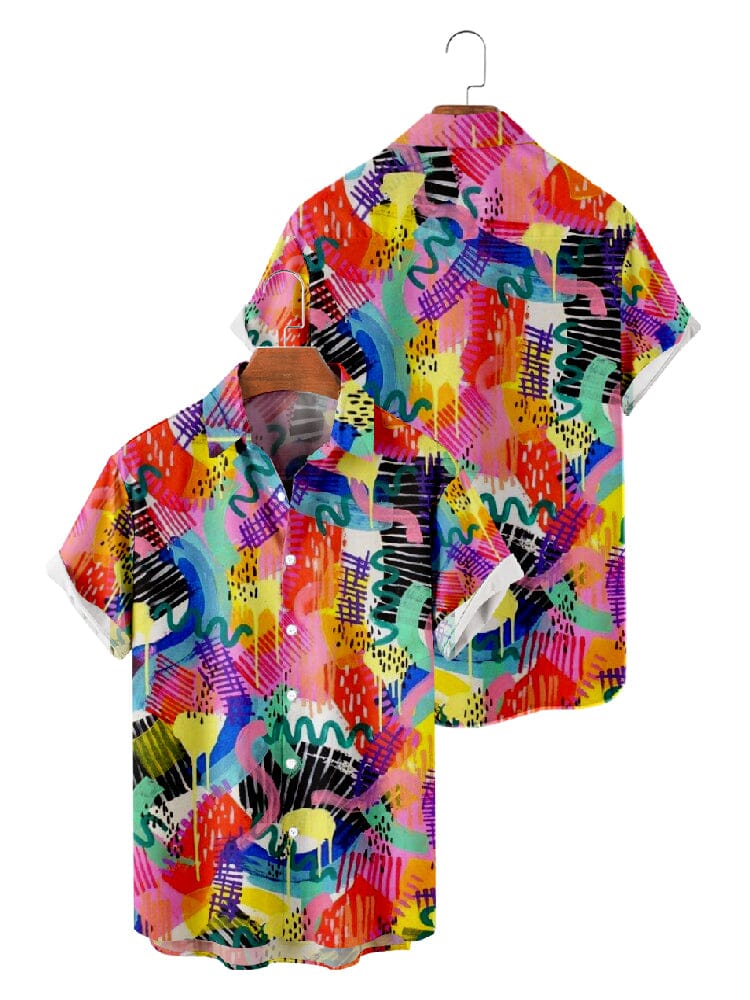 Graffiti Painted Cotton Linen Shirt - Image 9