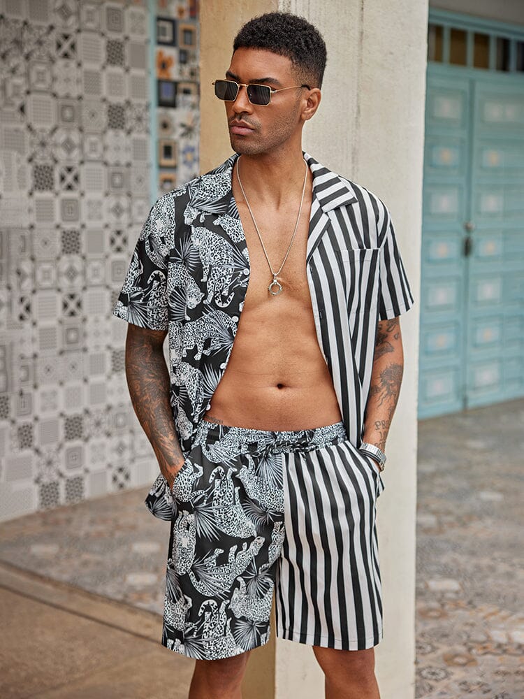 Hawaiian Splicing Beach Shirt Set (US Only) - Image 11