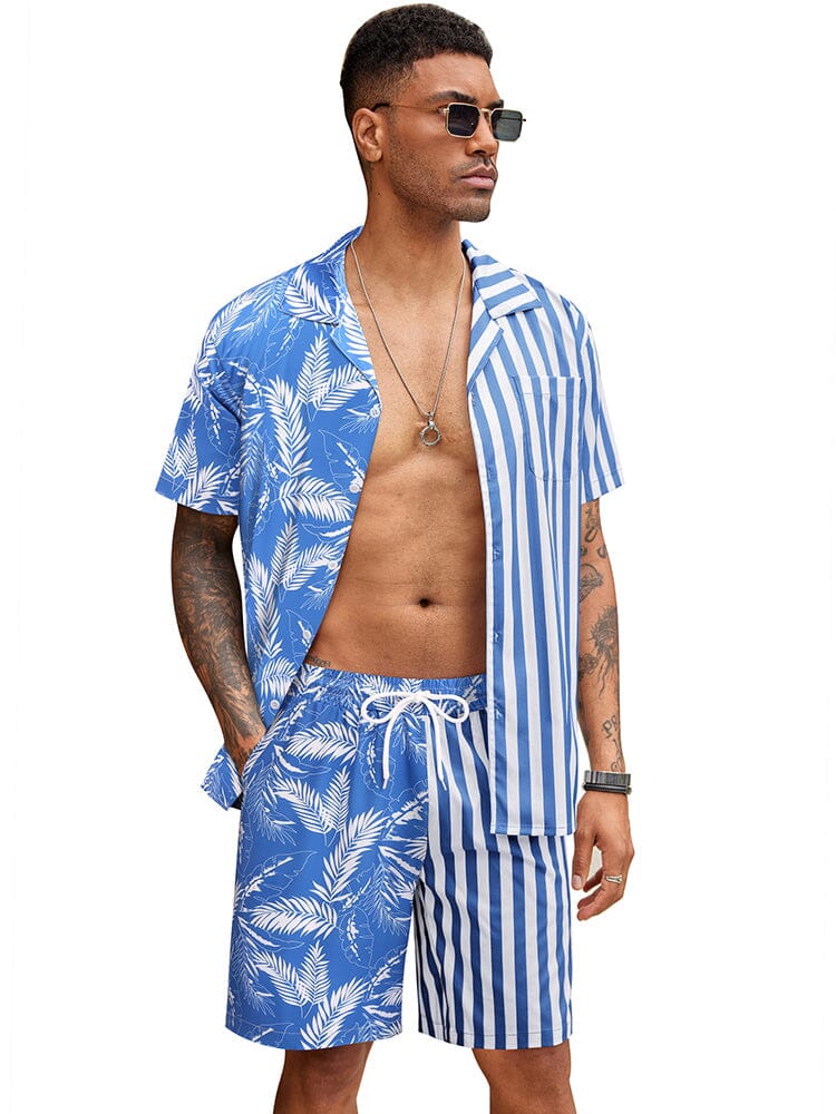 Hawaiian Splicing Beach Shirt Set (US Only) - Image 3