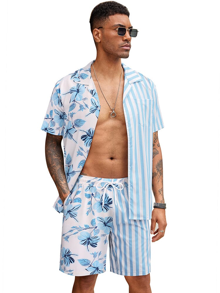 Hawaiian Splicing Beach Shirt Set (US Only) - Image 6