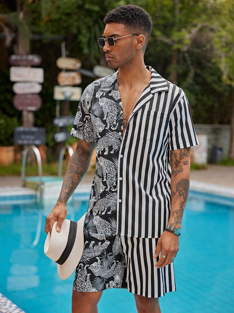 Hawaiian Splicing Beach Shirt Set (US Only) - Image 9
