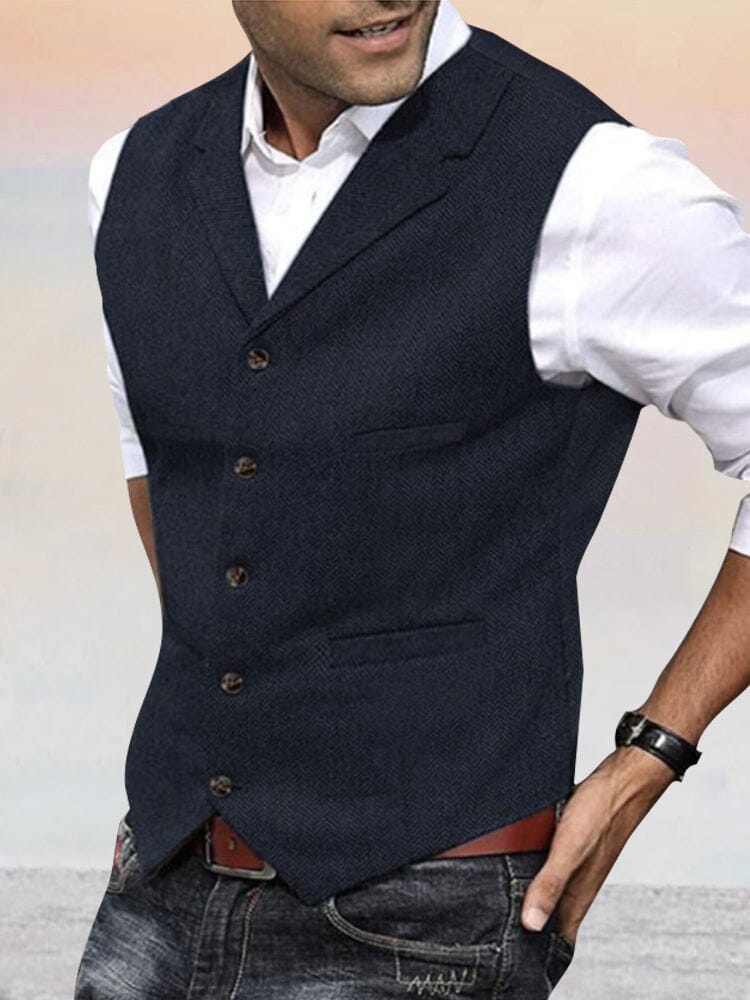 Herringbone Tweed Suit Vest - Image 2