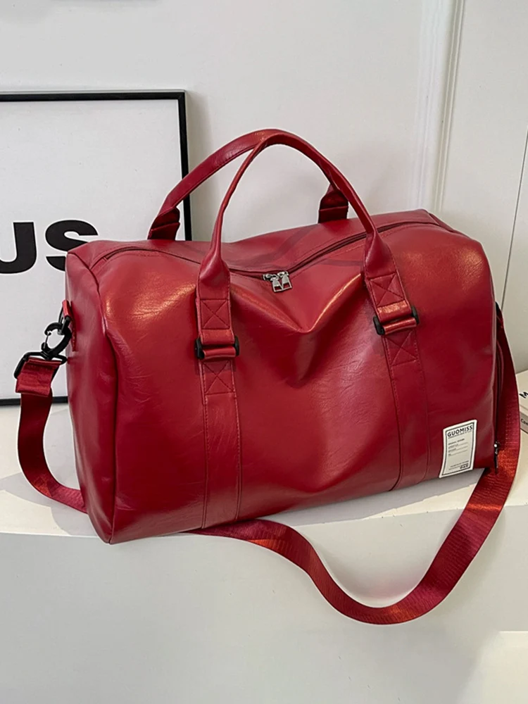 Large Capacity PU Leather Travel Bag - Image 4