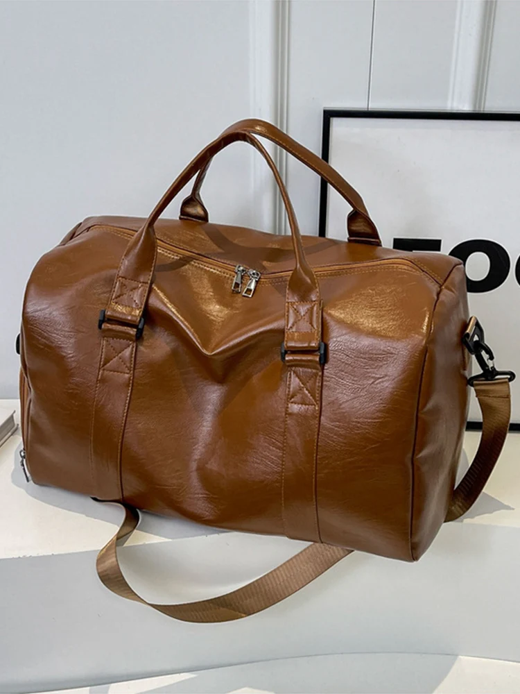 Large Capacity PU Leather Travel Bag - Image 5