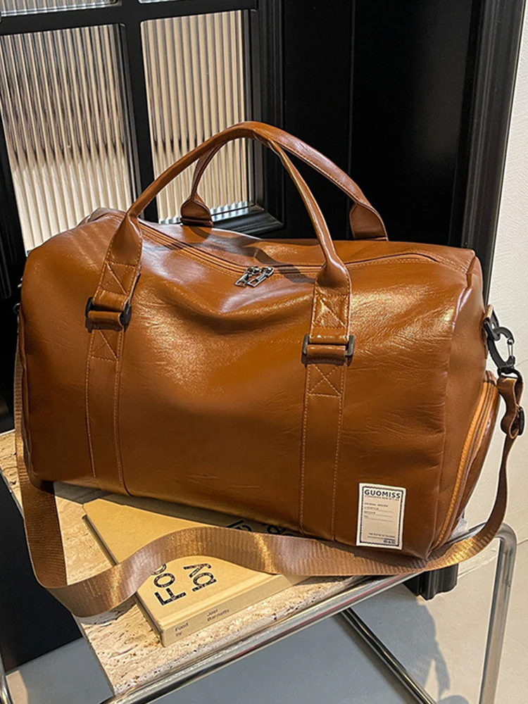 Large Capacity PU Leather Travel Bag - Image 6