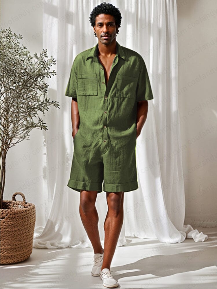 Leisure 100% Cotton Short Jumpsuit