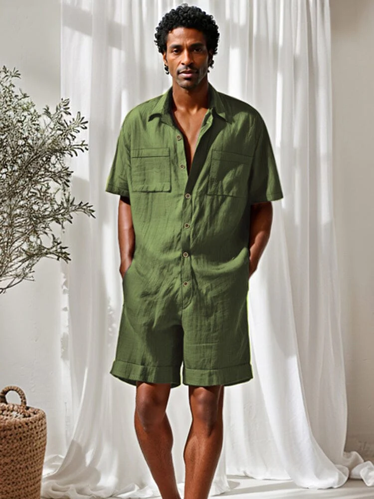 Leisure 100% Cotton Short Jumpsuit - Image 3