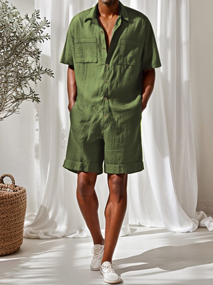 Leisure 100% Cotton Short Jumpsuit - Image 4