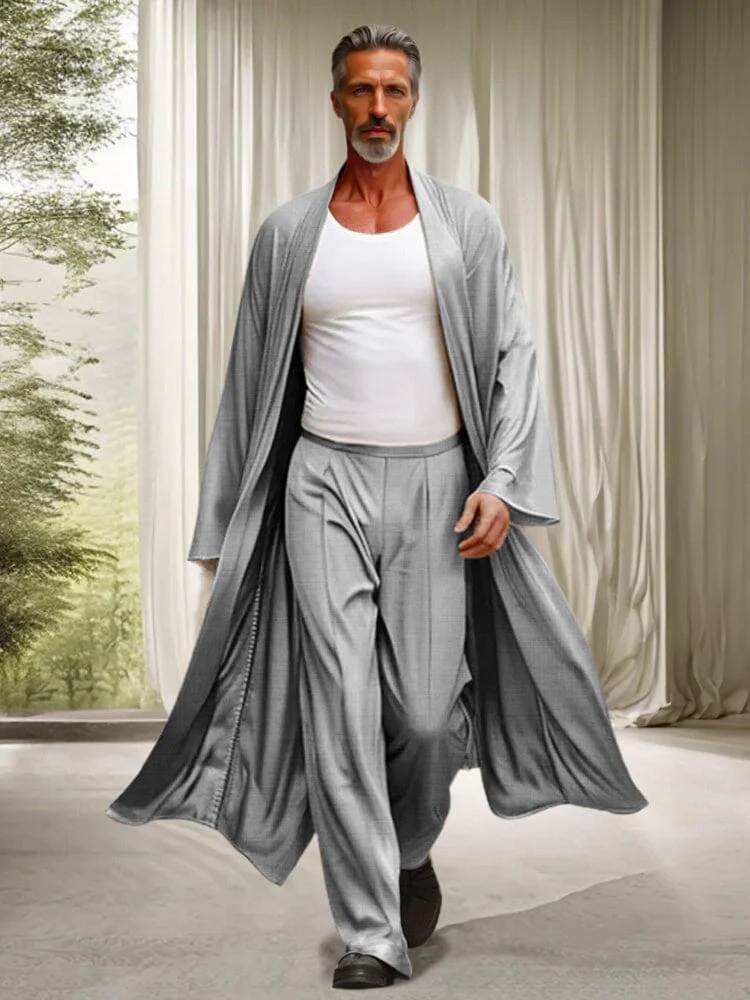Leisure Long Outerwear and Pants Set