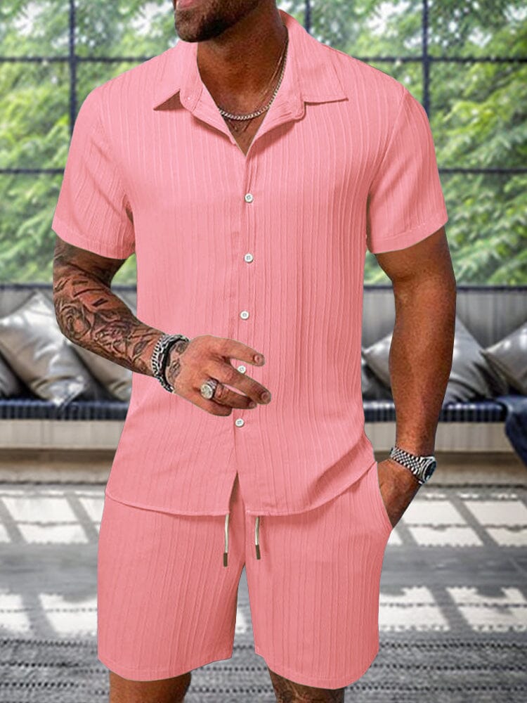 Leisure Textured Shirt Set - Image 4