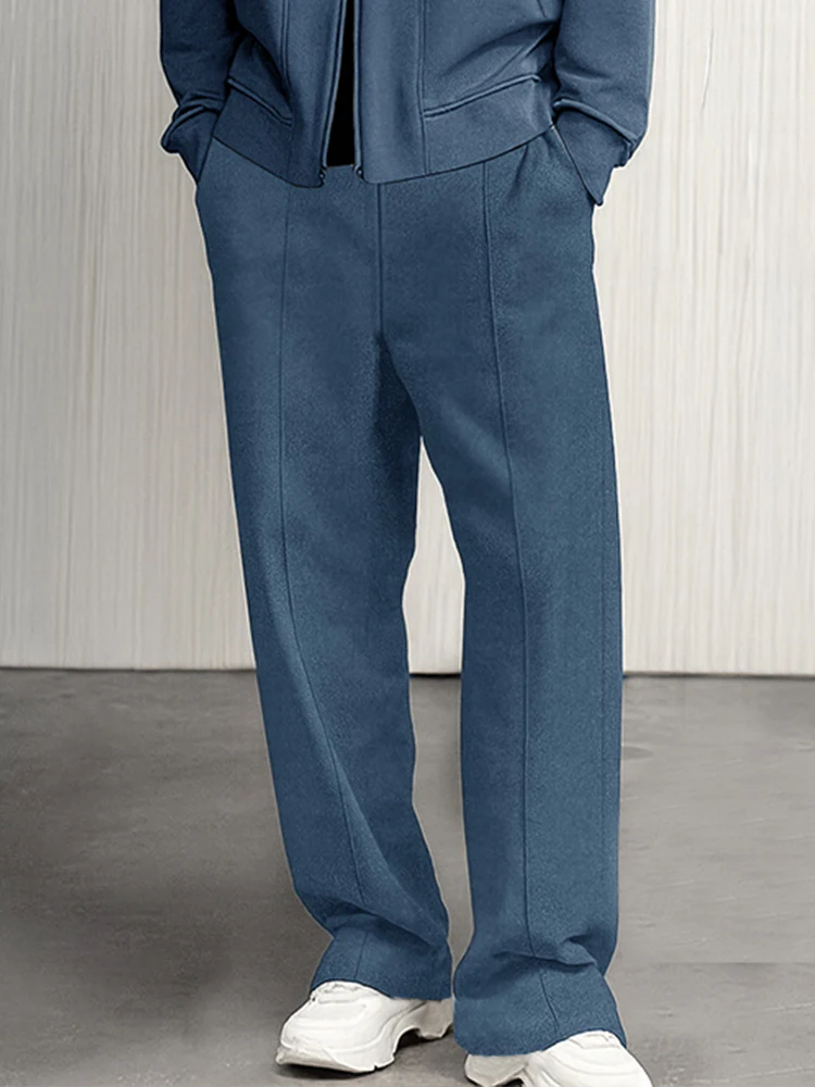 Leisure Two-Way Zipper Suede Jacket Set - Image 4