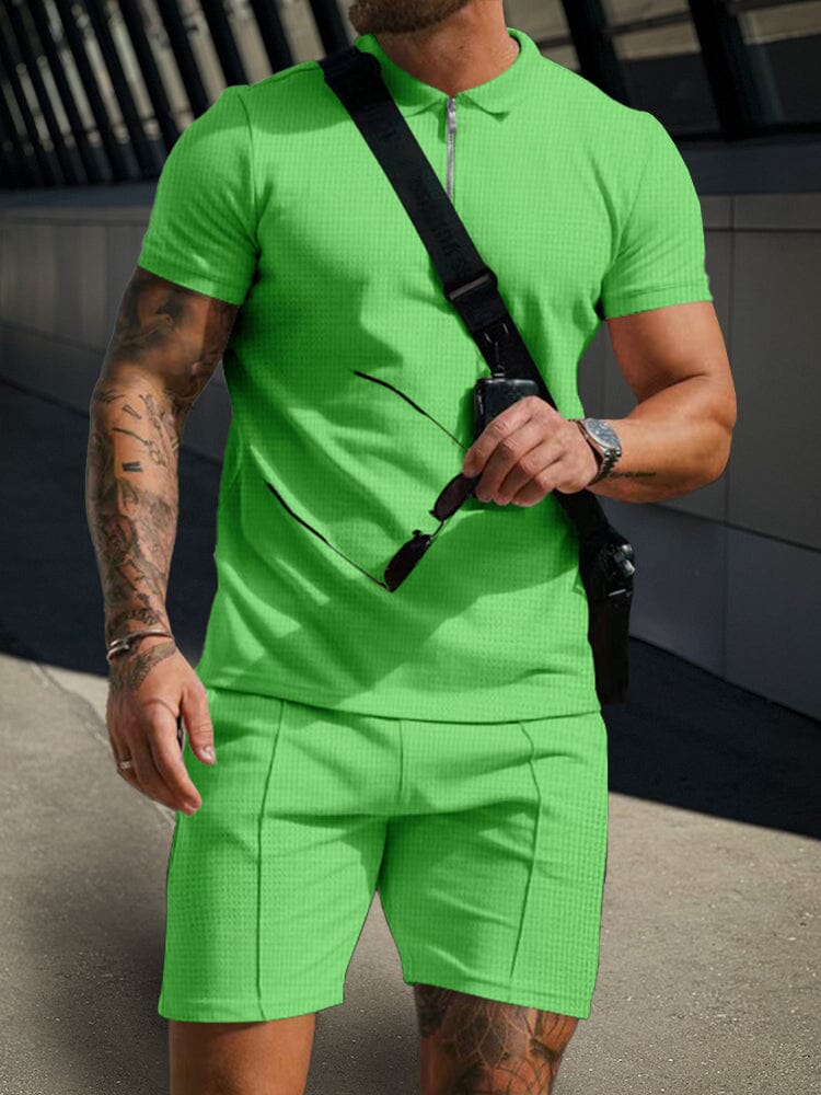 Leisure Waffle Polo Shirt Set - Image 7