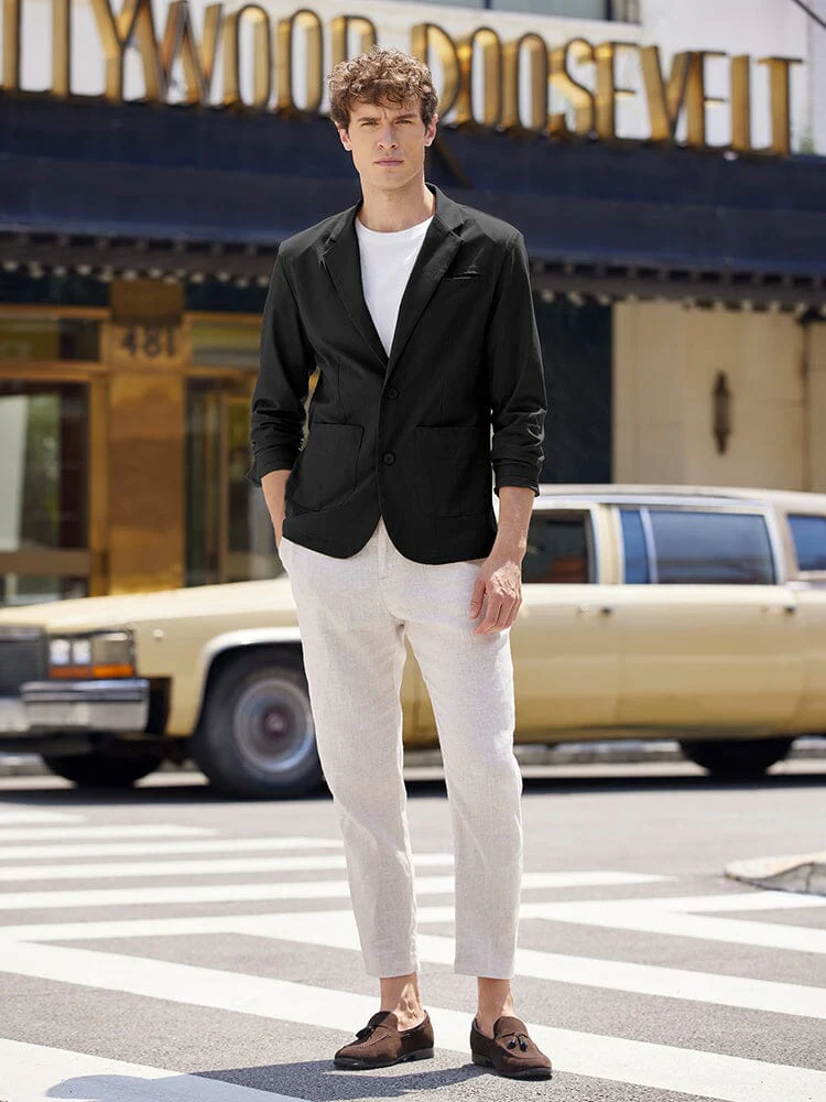 Lightweight Cotton Linen Blazer Jacket (US Only) - Image 7