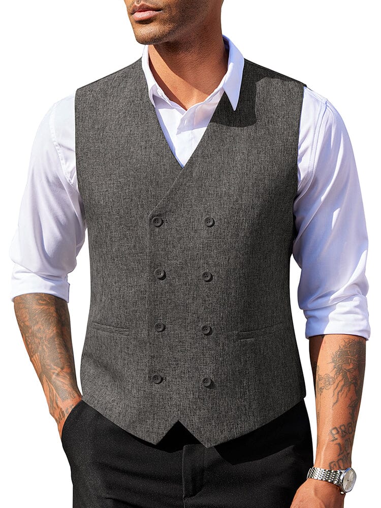 Lightweight Double Breasted Suit Vest (US Only) - Image 2