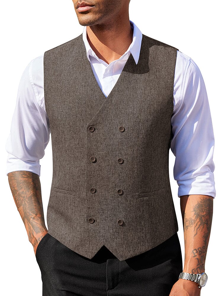 Lightweight Double Breasted Suit Vest (US Only) - Image 3