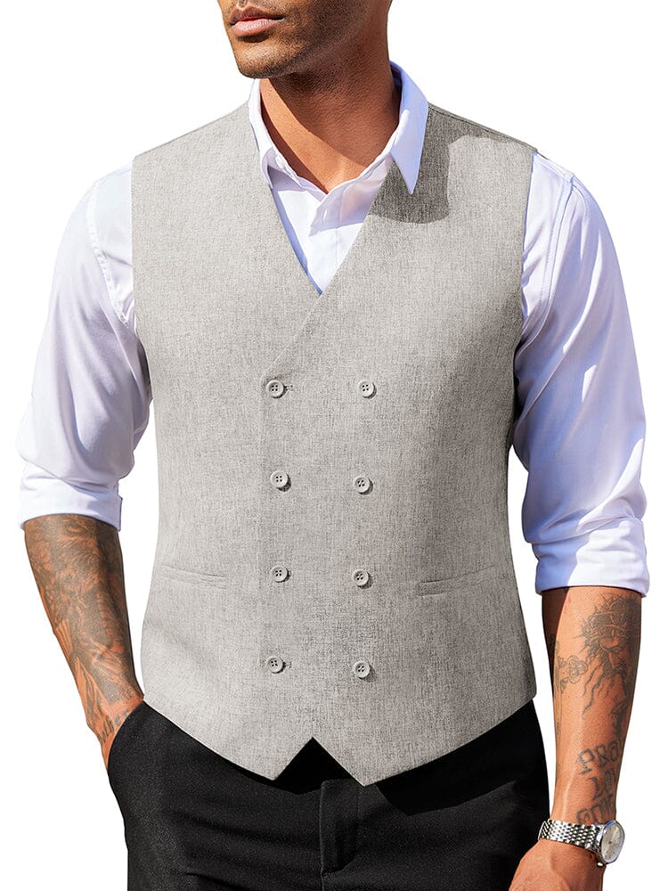 Lightweight Double Breasted Suit Vest (US Only) - Image 4